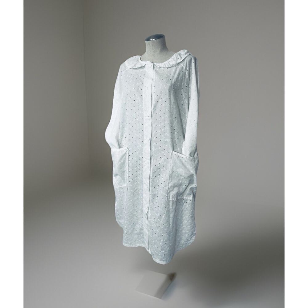 California ROC Vtg USA White Eyelet Robe *Tag Sz M Cottage Prairie